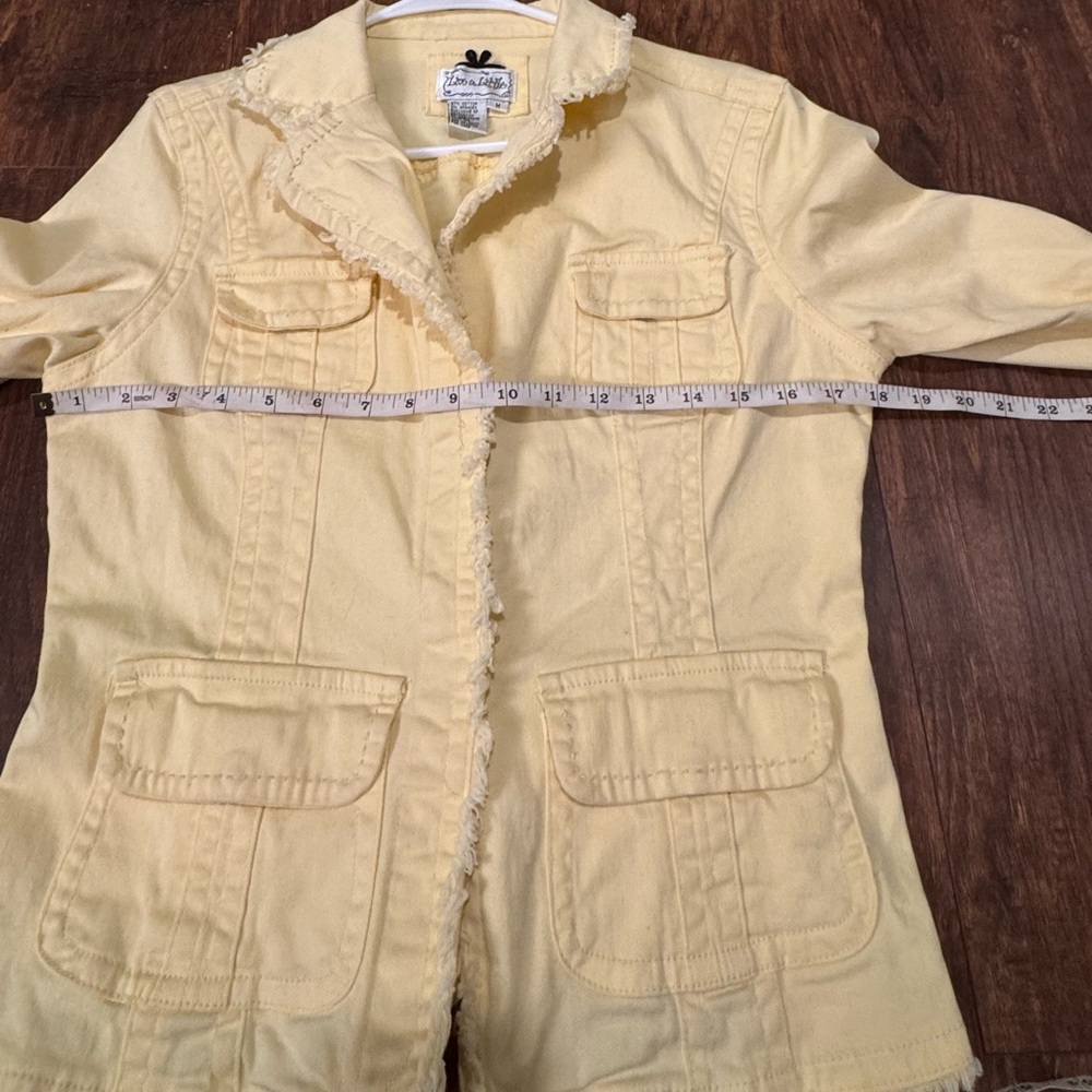 Live a Little Butter Yellow Distressed Jean Jacket - Picture 8 of 8